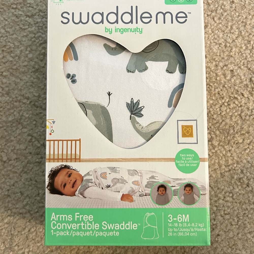 SwaddleMe by Ingenuity - Green and White Swaddle